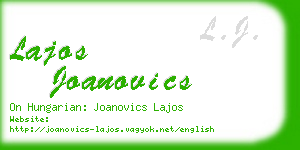 lajos joanovics business card